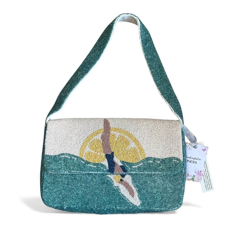 Handcrafted in India NWT Beaded Shoulder Bag Diver Swim Sun Viral TJ Maxx